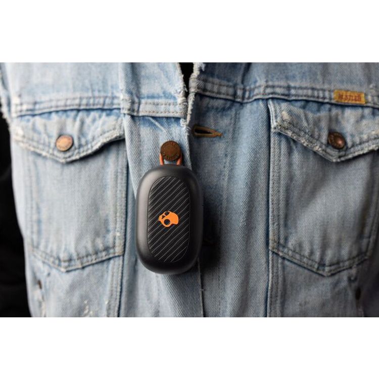 Skullcandy wireless earbuds with active noise cancellation black orange